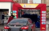 常州中石化FX-11-7雙風機7刷電腦洗車機設備交付使用，現場排起來了長龍。